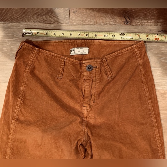Free People Jolene Corduroy Mega Flare Pants Size 28 Brown Tan Copper - Picture 11 of 13